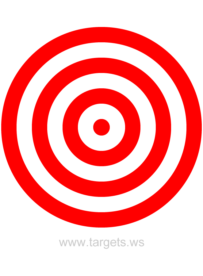 ... red and white and with a red bullseye. Colors are white and red