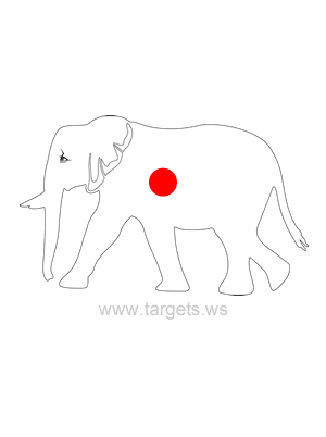 Elephant Shooting Target Outline