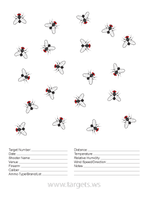 Fly Target - Randomly Faced Flies with Red Eyes