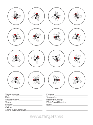 Fly Target - Randomly Faced Flies In Circles with Red Eyes