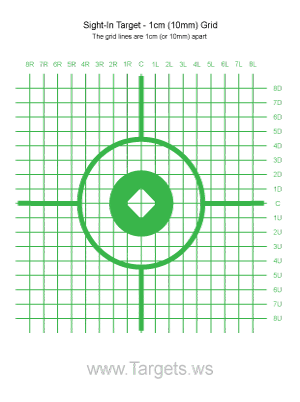 Sight-In Target 1 - 1 cm Grid in Green