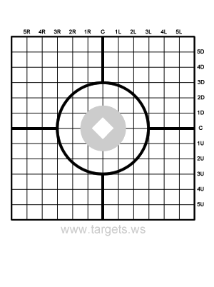 KWPGS 100 Yd Rifle Sighting-In Target on target paper 50 Targets blk 1" Grid 
