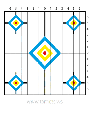 Sight-In Target with Blue, Yellow and Red Centers
